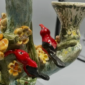 Inspired by the endangered native Hawaiian ʻiʻiwi bird — branching forms hold beauty and vulnerability, birds as living echoes of a delicate ecosystem. (view 3 of 4)