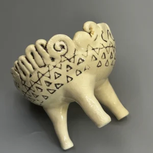 Speaks to the quiet rituals that help us remain whole — raised on long legs like a ceremonial vessel, part offering bowl, part guardian figure. (view 3 of 4)